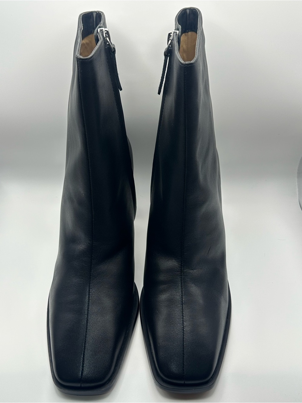 Linea Paolo Valentin-L | Black Leather Ankle Boots Women's Size 10M NEW